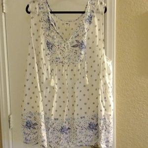 Old Navy Blue Patterned Tank, Size 4X